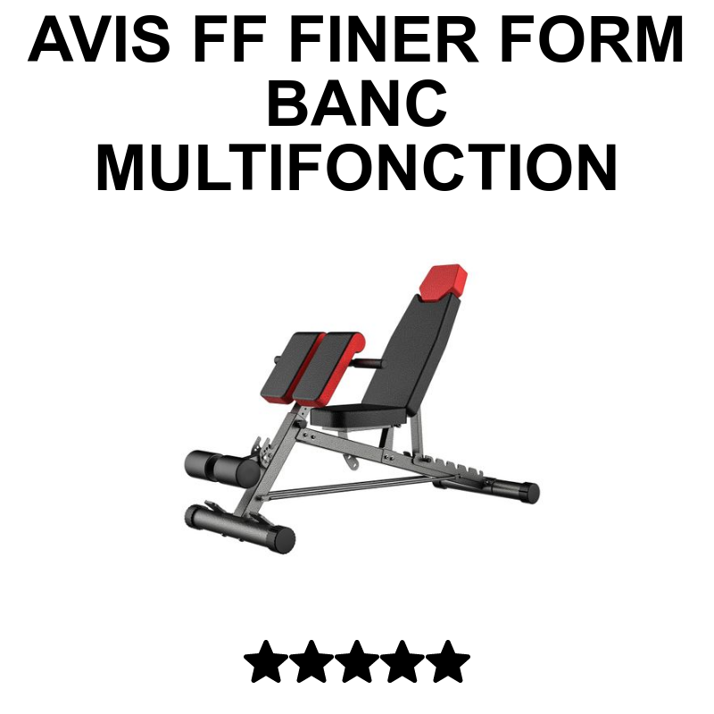 Banc Multifonction Finer Form - Entraînement Complet - Réglable Incliné/Plat/Décliné - Pour Haltères
